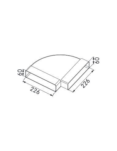 Acc  Mepamsa Codo plano recto a recto 90   220x60mm